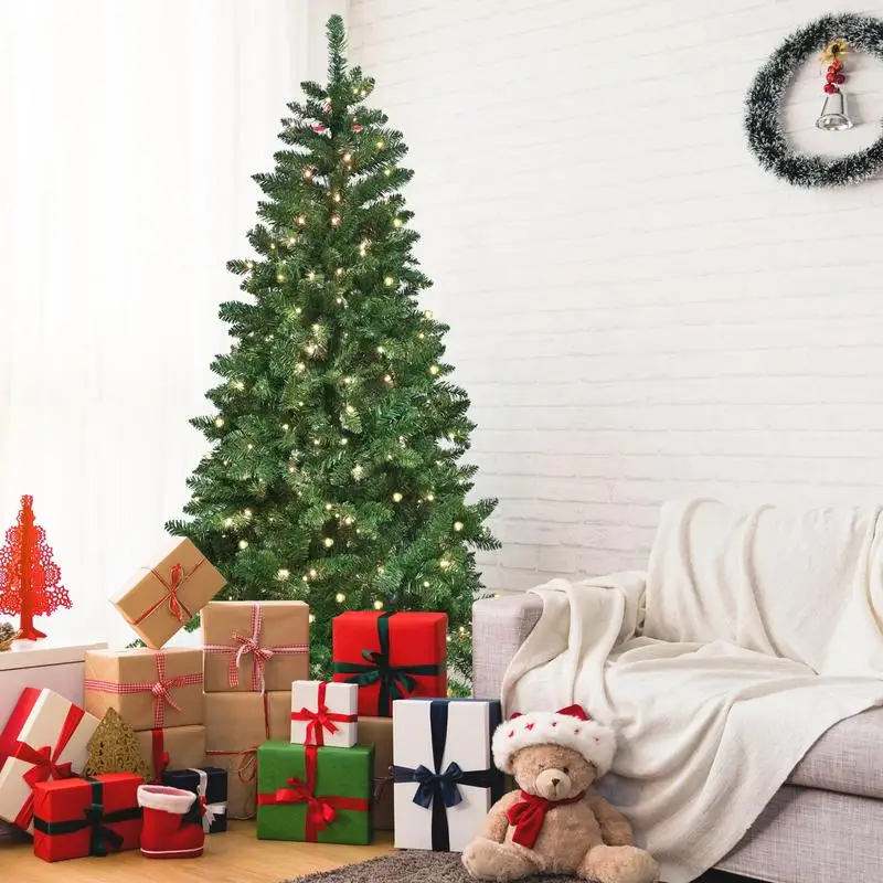 

Зеленая рождественская елка длиной 9 футов со светодиодной подсветкой Wi-Fi RGB 620, 1721 наконечников из ПВХ, 38 функций освещения, синхронизация музыки, шарнирная структура, металл