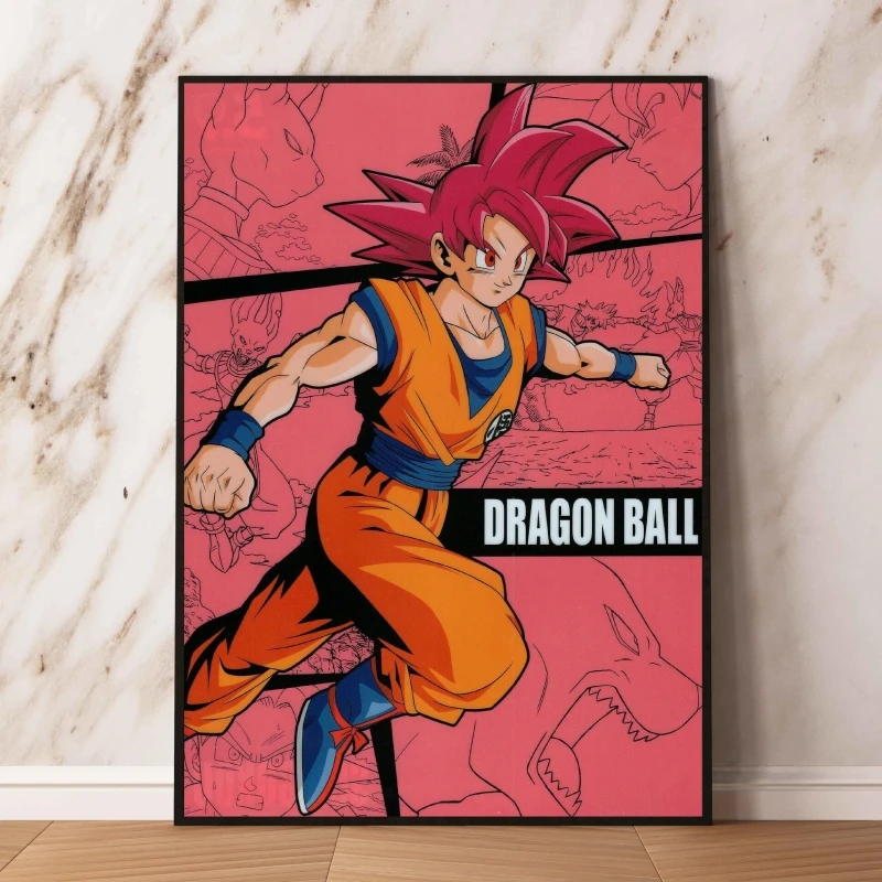 Impresión en lienzo de Dragon Ball Goku para niños, figuras de acción, decoración de pared para dormitorio infantil, habitación del hogar, regalos de navidad