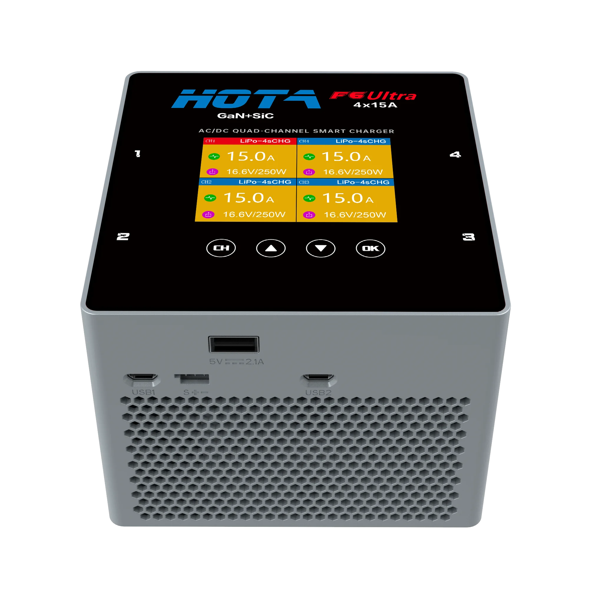 

HOTA F6 Ultra AC/DC двухрежимное 4-канальное интеллектуальное зарядное устройство 10000 Вт 15 А для аккумуляторов Lipo LiIon NiMH с новым USB Type-C