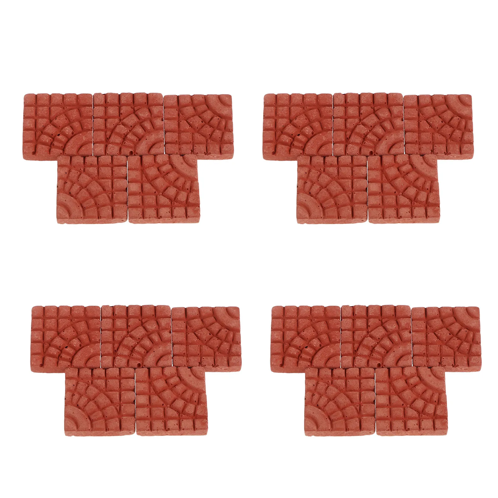 20Pcs Miniature Floor Tiles for Dollhouse Realistic Clay Paving Stones Modular DIY Diorama Supplies Mini Cobblestone Tiles
