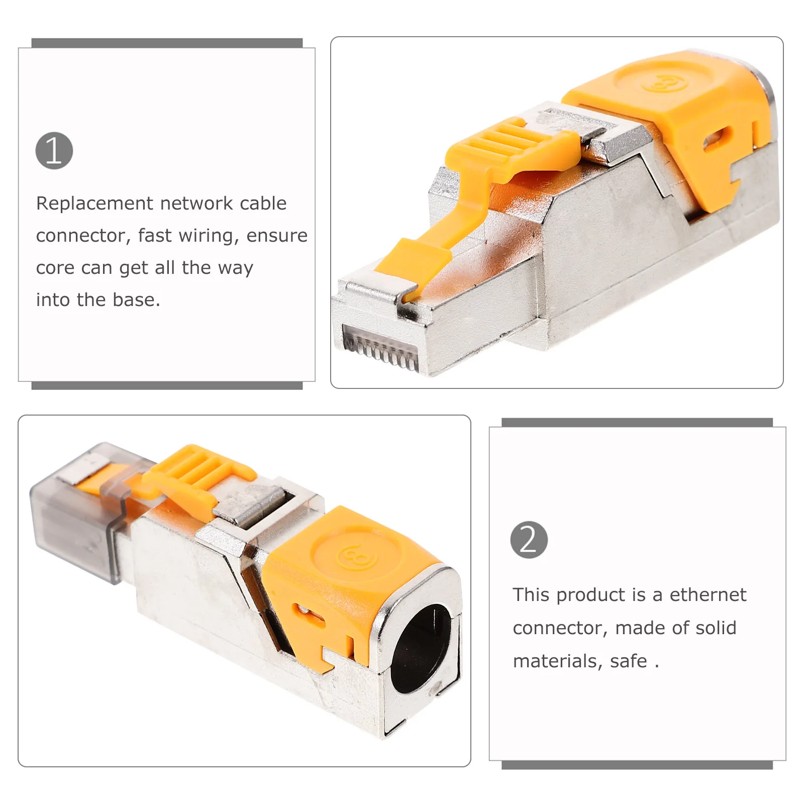 

Pass Through Modular Plugs Cat8 Ethernet Cable Copper Connector Connectors Network Accessories Desktop Laptop