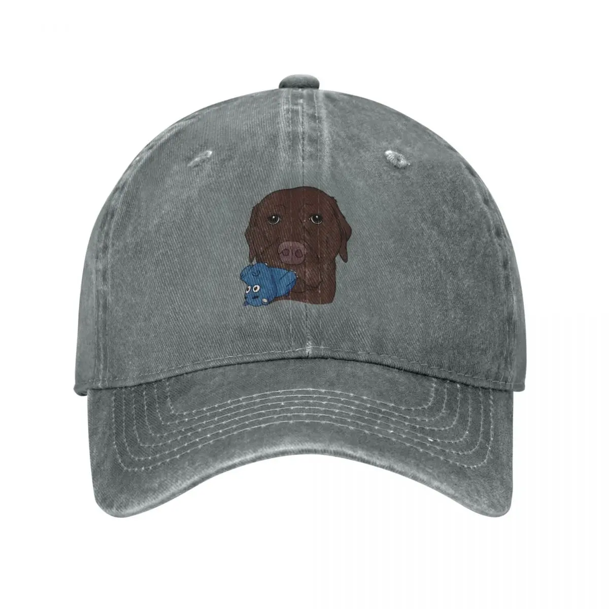 Chocolate Lab with Hippo Toy Baseball Cap Beach Bag Hat Man Luxury beach hat Hood Women's Beach Outlet 2025 Men's