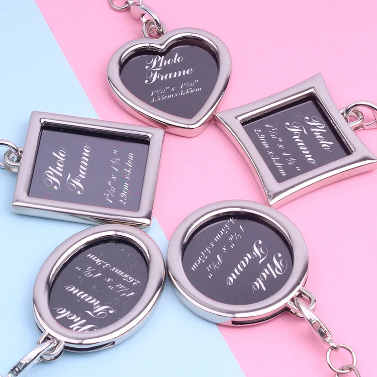 1pcs Blank Photo Frame Key Chain Gift Car Keyrings Pendants Metal Jewlery Keychains for Men And Women
