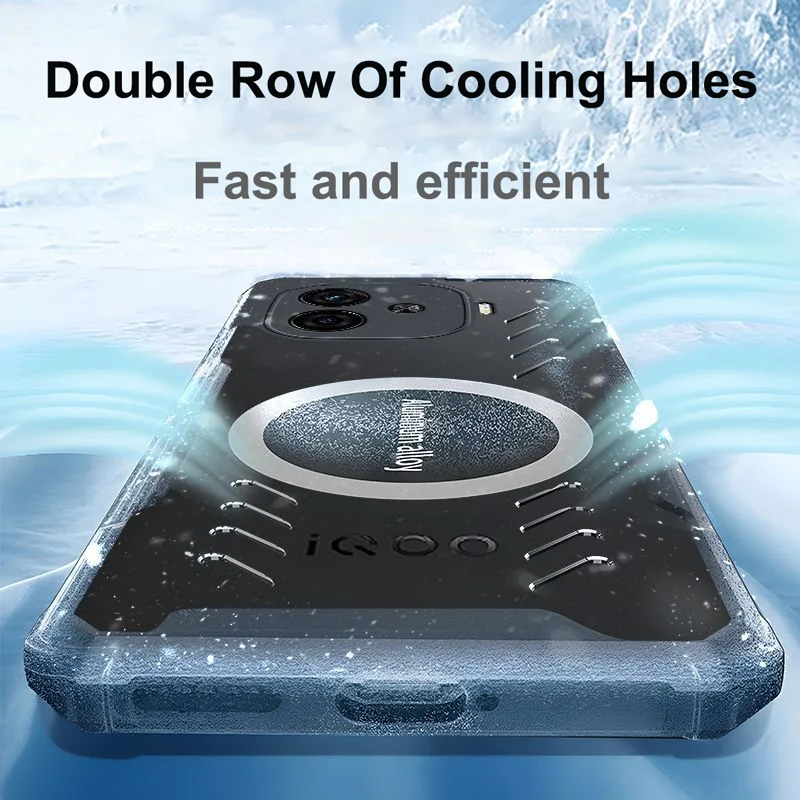 For Vivo iQOO Z9 Turbo+ Graphene Vent Hole Case iQOO Z9Turbo Heat Dissipation Breathable + Radiator For Vivo iQOOZ9 iQOO Z9X