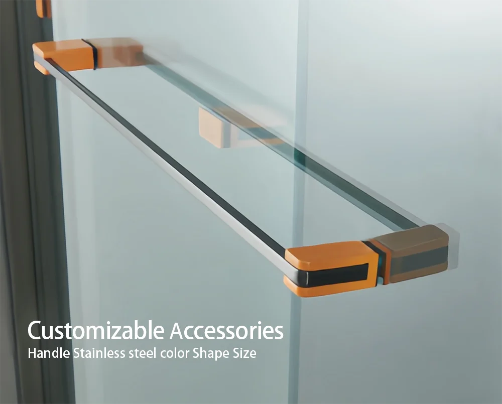 Modern Folding Sliding Shower Enclosure Zero Floor Space Tempered Glass Waterproof Seal Ultra-durable Aluminum Alloy Bathroom