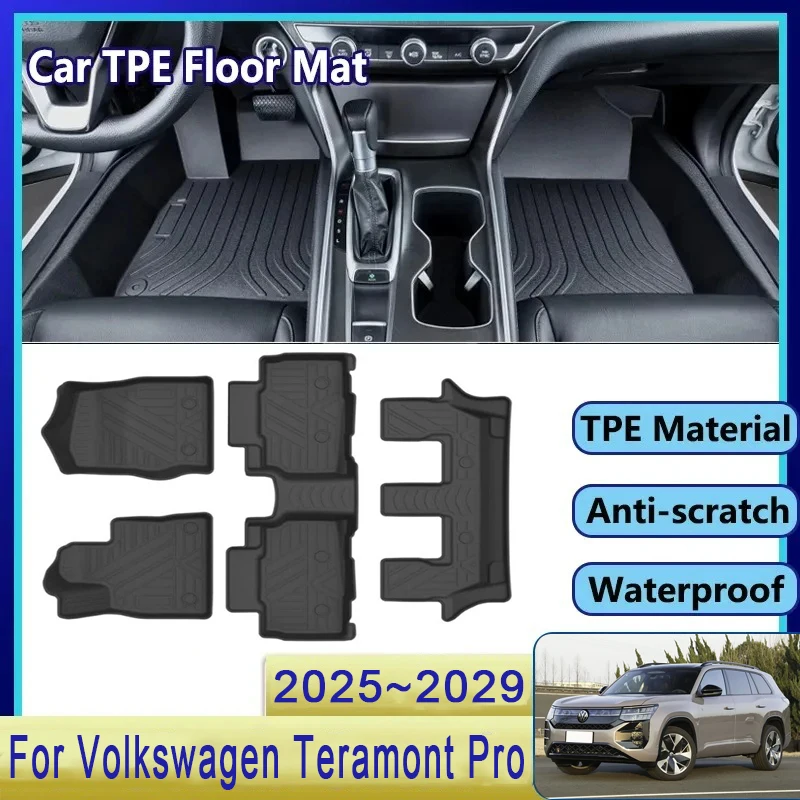 

Car Floor Mats For Volkswagen VW Teramont Pro 2025~2029 Waterproof Pad Foot Cover Left Hand Driver Auto Accessories 2026 2027