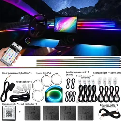 6/10/14/18/22 in 1 Led Car Ambient Light RGB 213 Colors Acrylic Strip Symphony Streamer Interior Rainbow Atmosphere Lighting Kit