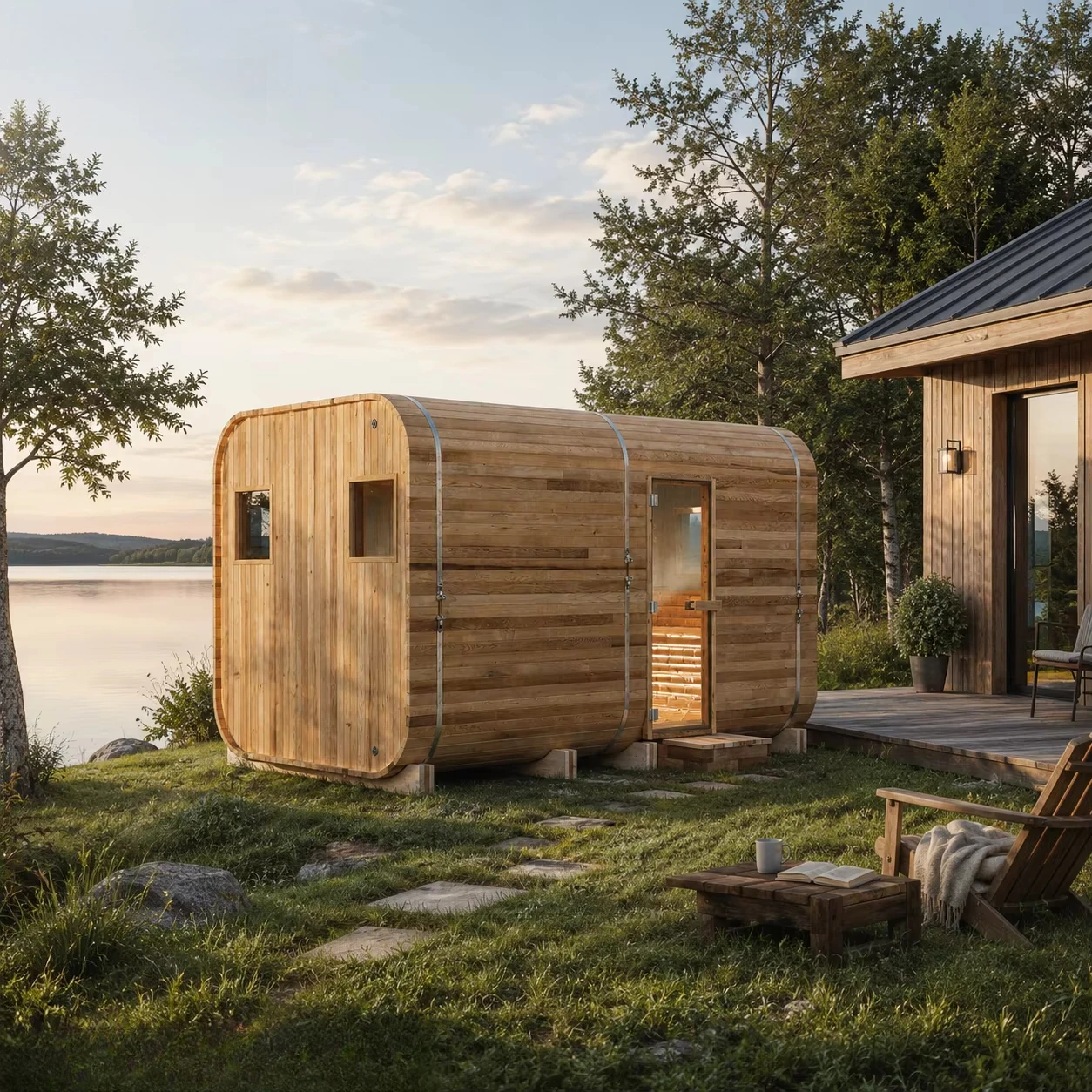 Ready-to-Ship Traditional Design Prefab Wooden Cube Tiny House with Carport customize