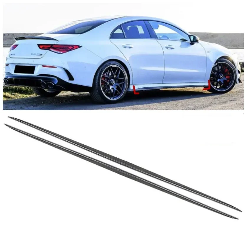 

2PCS Side Door Body Skirts Kit Lip Cover For Mercedes Benz W118 C118 X118 CLA180 CLA200 CLA250 CLA260