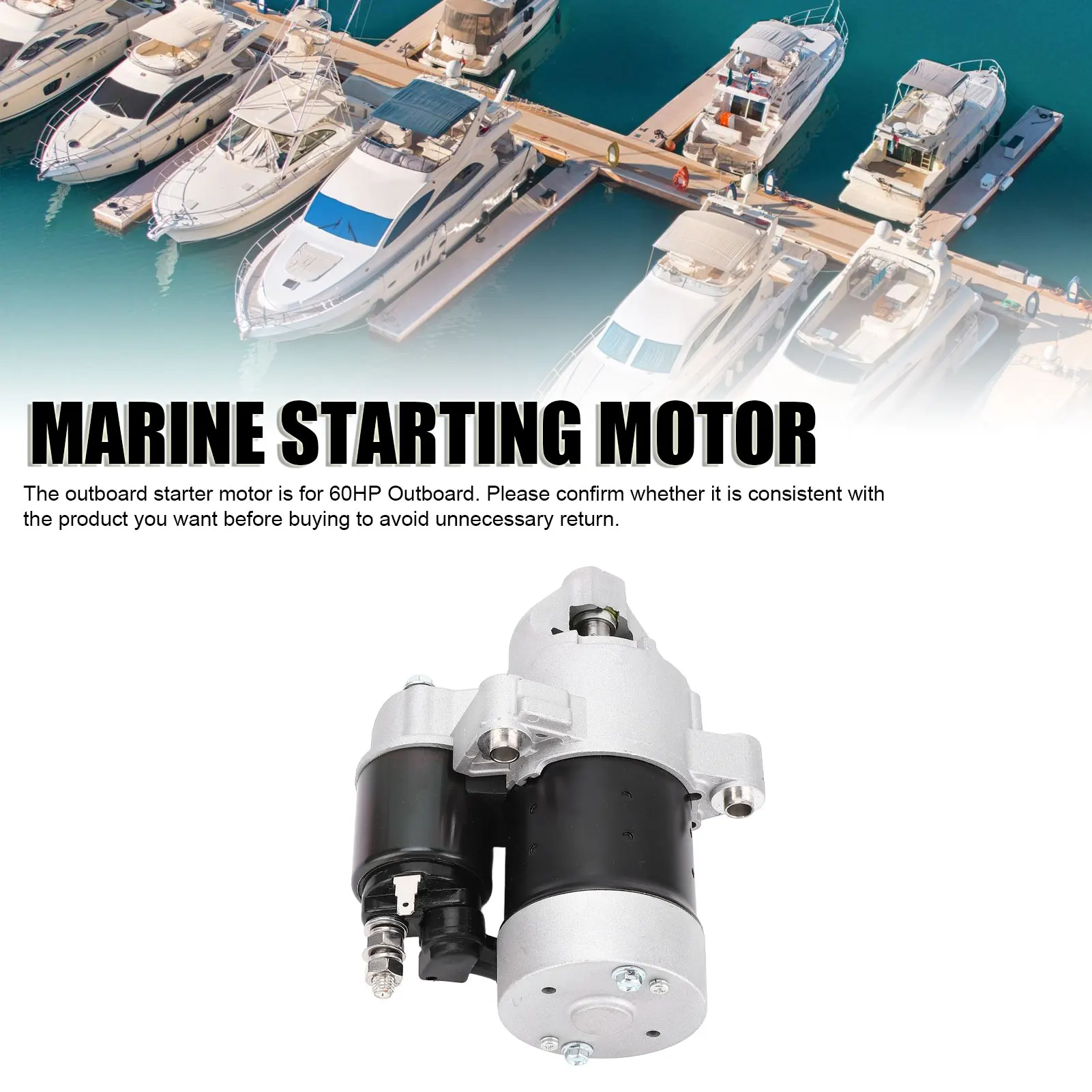 

9T Outboard Starter Motor 31200‑ZZ3‑003 Boat Marine Outboard Starting Motor for 60HP Outboard 12V