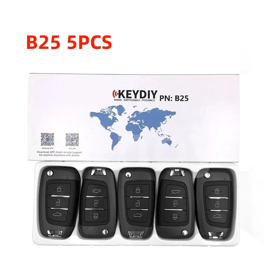 5PCS Original KEYDIY B25 3 button remote key for KD-X2 KD900 KD900+ URG200 Key Programmer Remote Control B-Series NB-Series