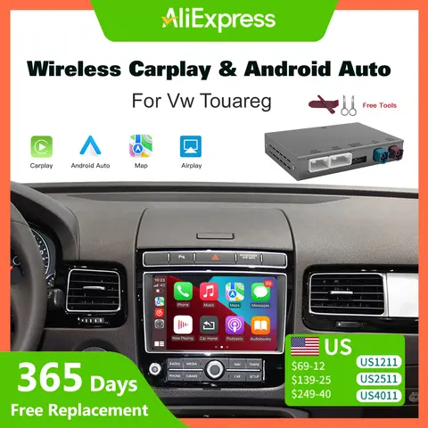 Wireless Carplay Android Auto for VW Touareg 7P RNS850 With 8-inch Screen 2011-2018 Mirroring Car Play AirPlay Multimedia