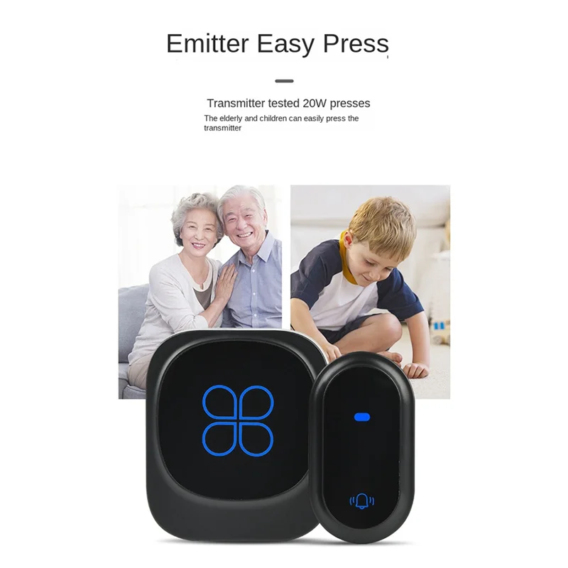 مقاوم للماء جرس الباب الذكي جرس الباب اللاسلكي IP68 جرس الباب المنزلي ذكي 38 أغنية 4-Level التحكم في مستوى الصوت