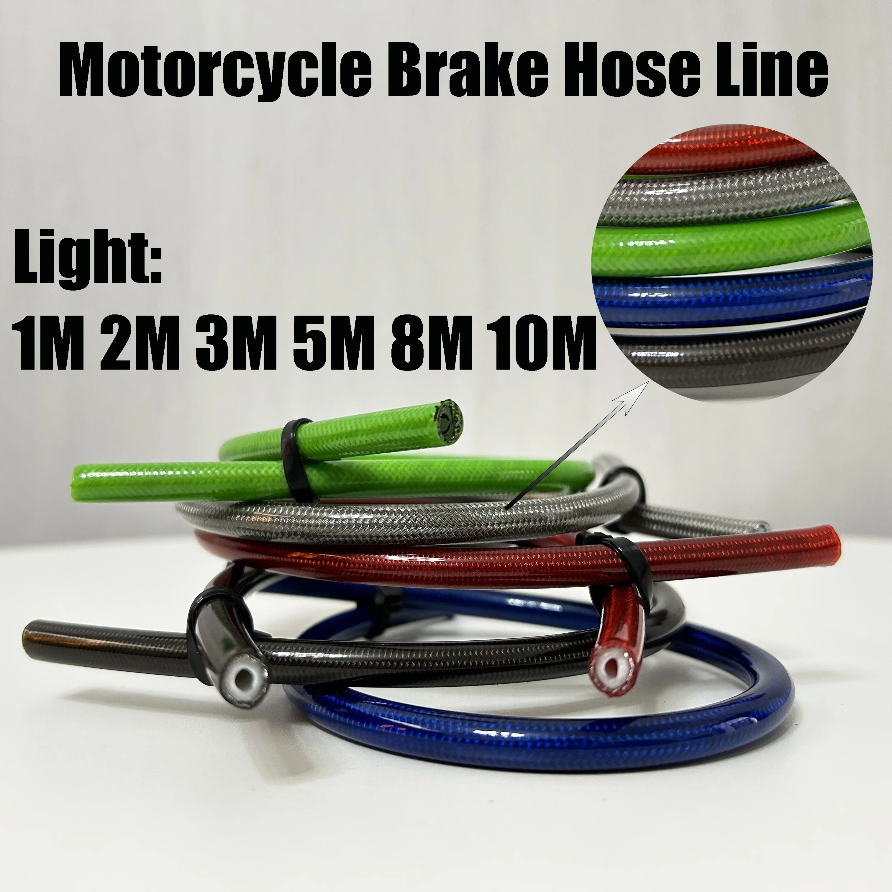 

Universal Motorcycle 1M 2M 3M 5M 8M 10M AN3 Braided Brake Line Stainless Steel Nylon Clutch Oil LinePTFE CPE Racing Brake Hose