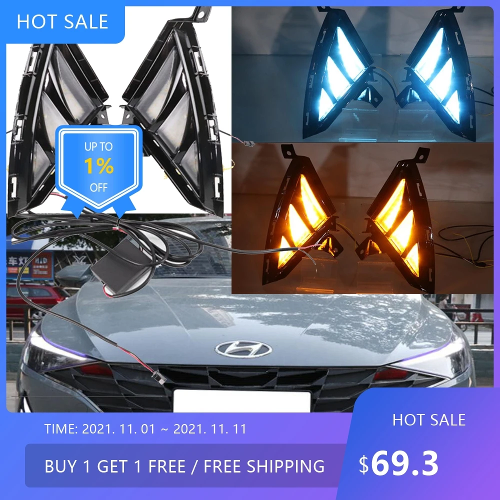

Автомобильный бамперный фонарь для Elantra, дневные ходовые огни 2021-2022 г., автоаксессуары, светодиодная фара, противотуманная фара Elantra