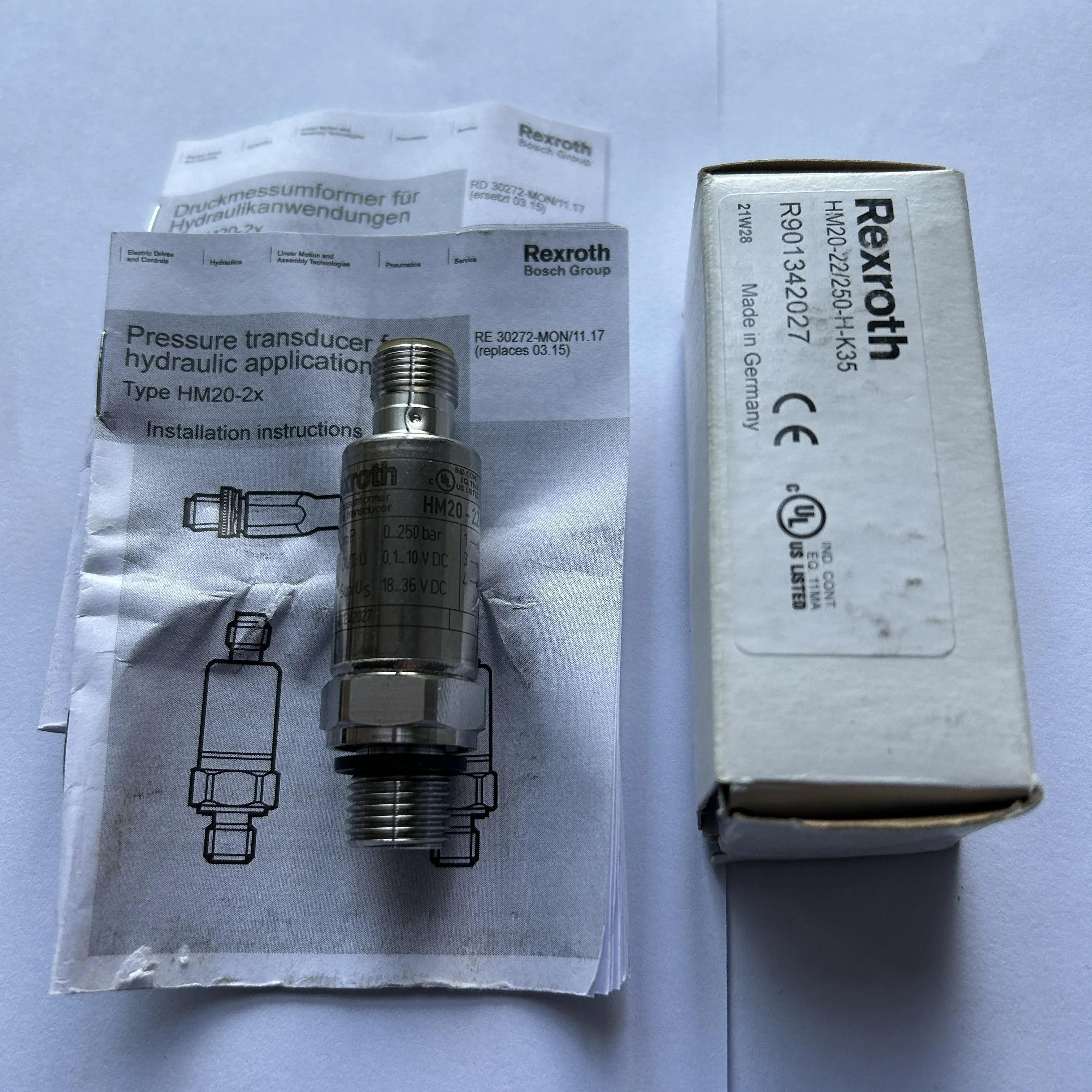 R901342027 HM20-20/250-H-K35 Pressure transducer for hydraulic application