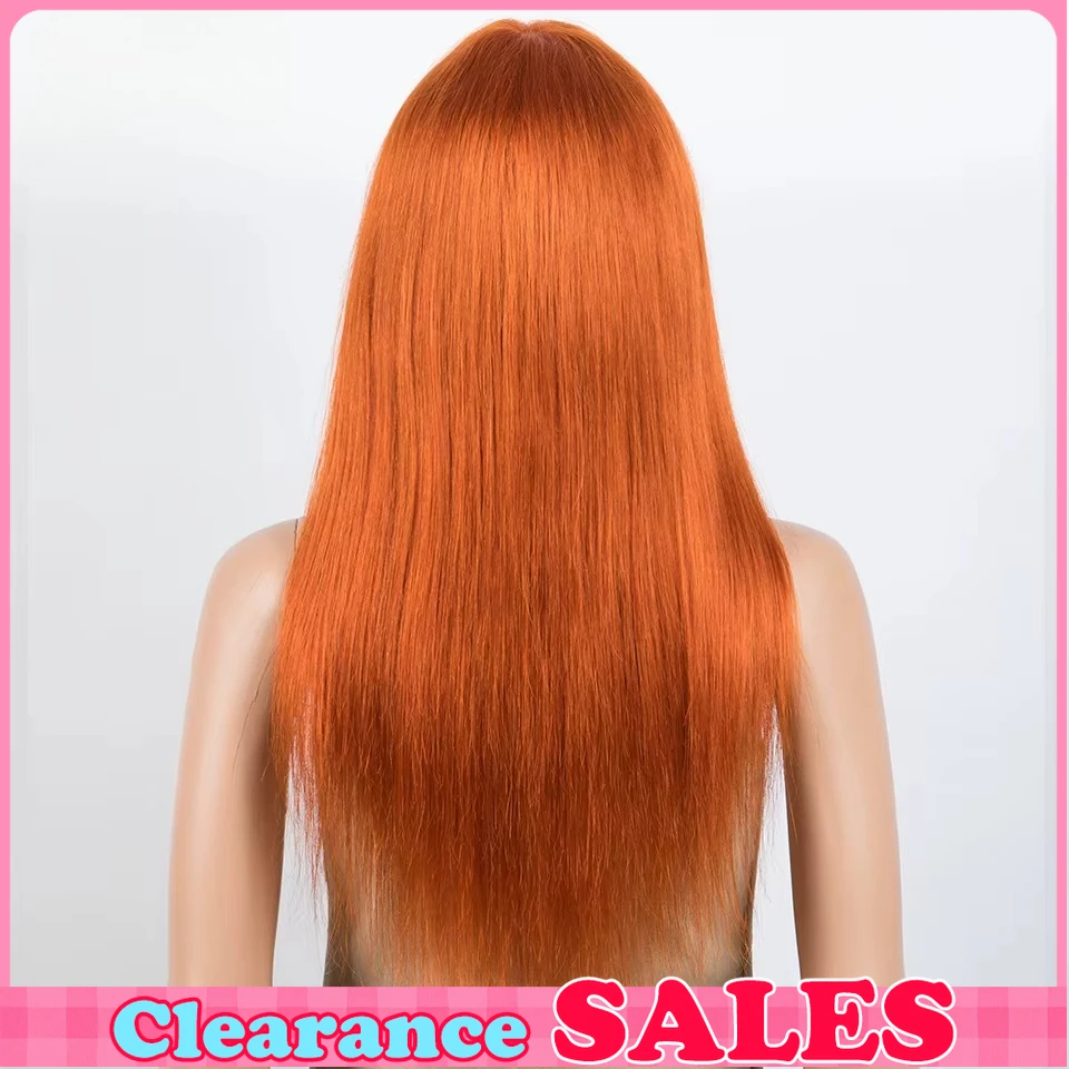 بيرو شعر طبيعي مفرود الباروكات مع الانفجارات الزنجبيل البرتقالي 100% طويل ريمي خصلات الشعر المستعار الإنسان لاول مرة كامل آلة صنع شعر مستعار للنساء