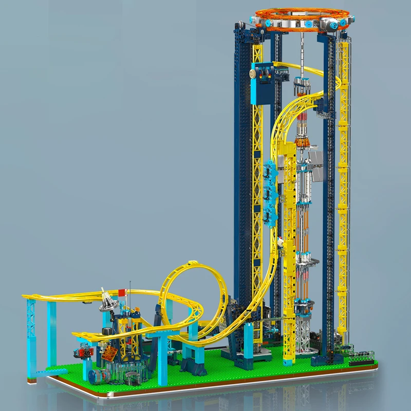 Mould King 11031 Roller Coaster Construction Set with Motors, Technology Space Elevator with Rails Building Blocks Set