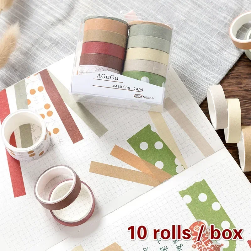 

10 Roll Sweet Color and Paper Washi Tape Set Diy Hand Account Part Secant Decorative Sticker Diary Note Cute Stationary