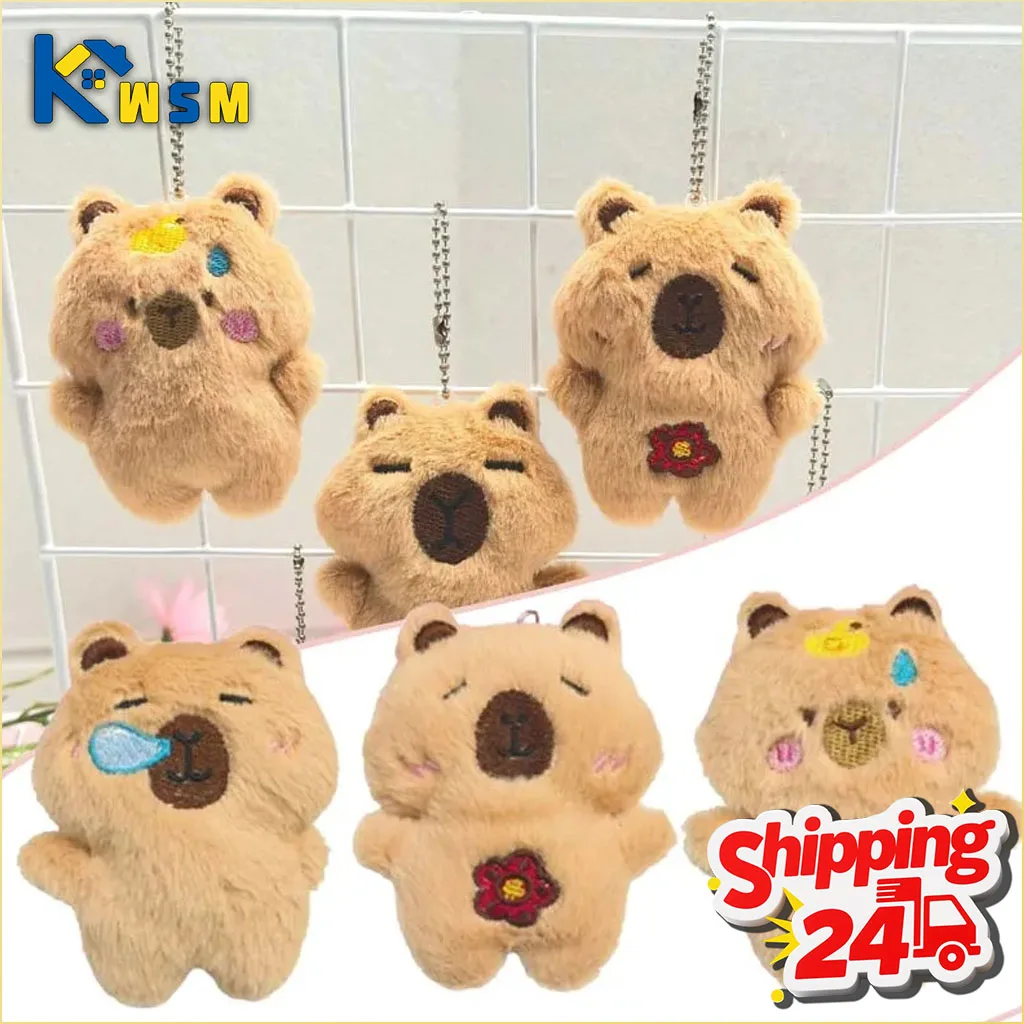 1-10 個カピバラぬいぐるみキーホルダーきしむ音がするかわいい動物ぬいぐるみ財布ポーチバッグチャーム装飾バッグ学生ギフト用