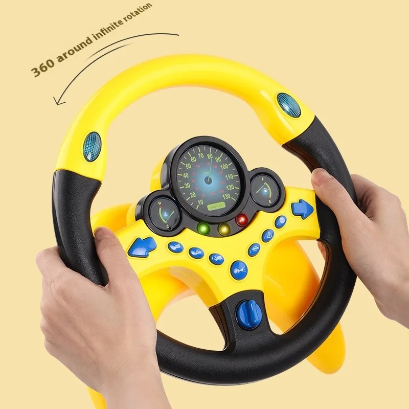 Infant Shining Simulation Steering Wheel Toys Children's Toy Kids Early Education Copilots Stroller Vocal Baby Toys