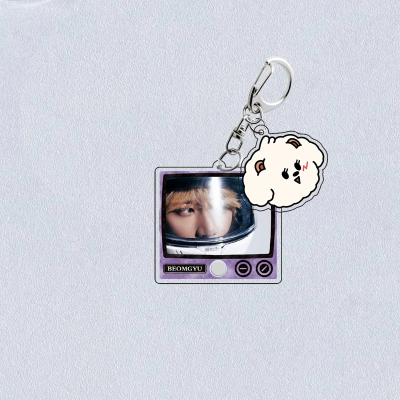 Kpop Soobin Beomgyu CD Acrylic Keychains Yeonjun Taehyun Cute Cartoon Album Keyring Bag Key Pendant Boys Girls Fans Collection