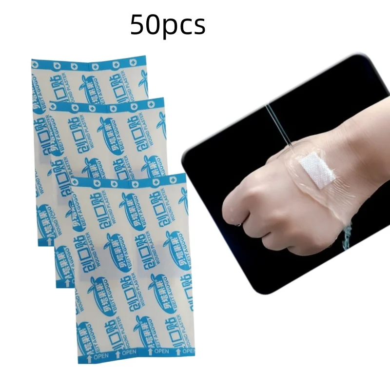 50Pcs Waterproof Transparent Band Aid Invisible Swimming Bathing Bandage High Adhesive Breathable Heel Blister Protector