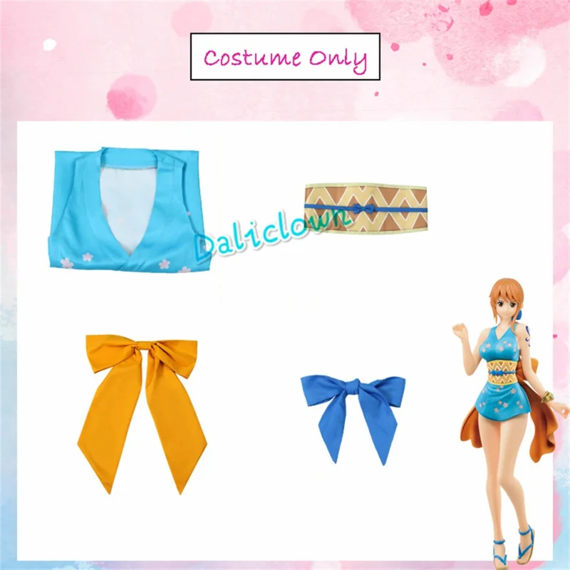 Anime Wano Country Nami Cosplay Costume Wanokuni Nami Sexy Kimono Dress Halloween Costume Wig For Women