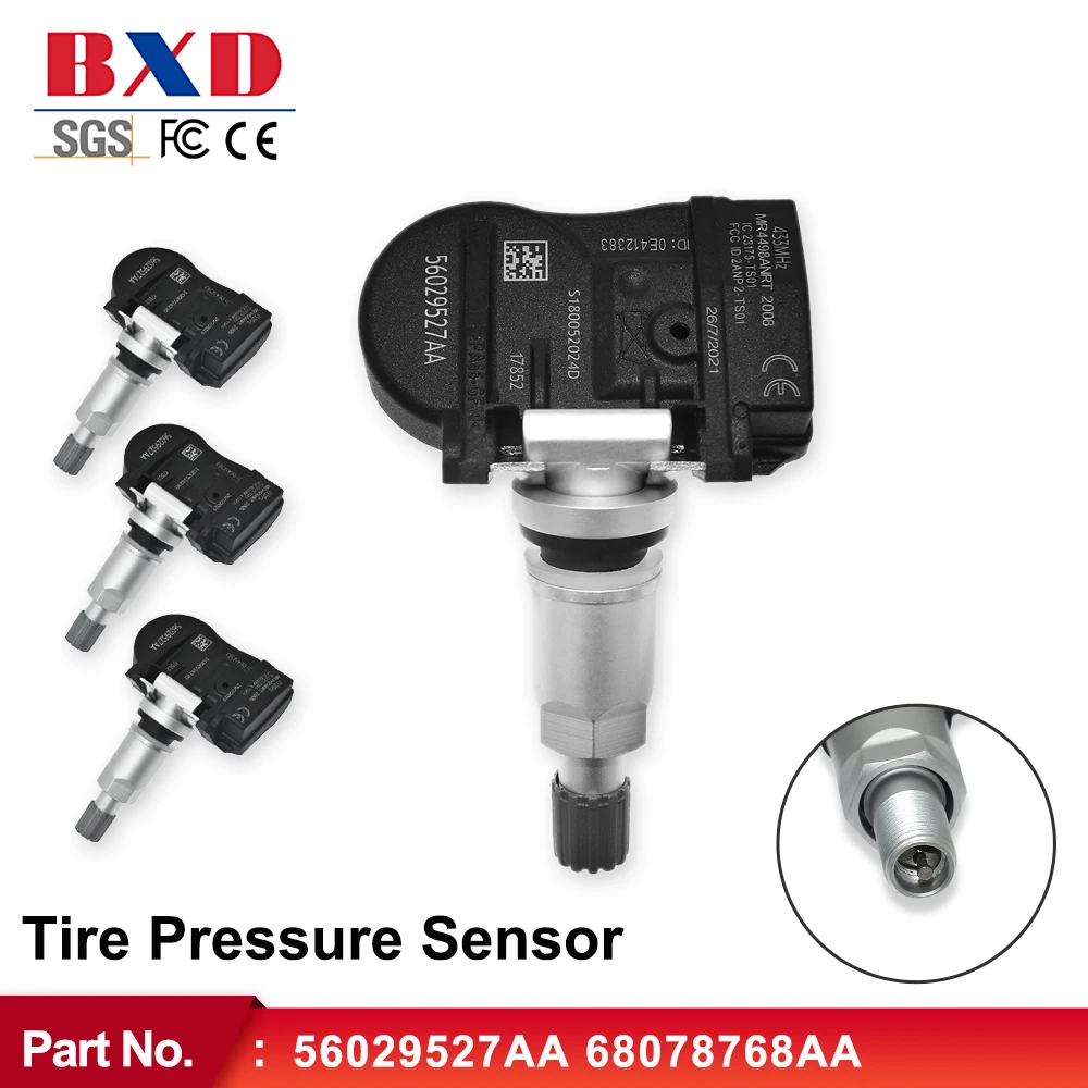 4PCS Tire Pressure Monitoring System Sensor 56029527AA 68078768AA For Chrysler Dodge Jeep VW OE# 68001698AA 68001698AB