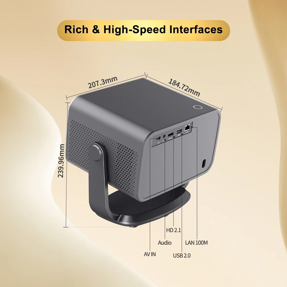 

Hot Selling LED Android 13 System Portable Full HD 1080P Projector 4K Decoding for 5G WiFi Dual Band Built-in Speakers