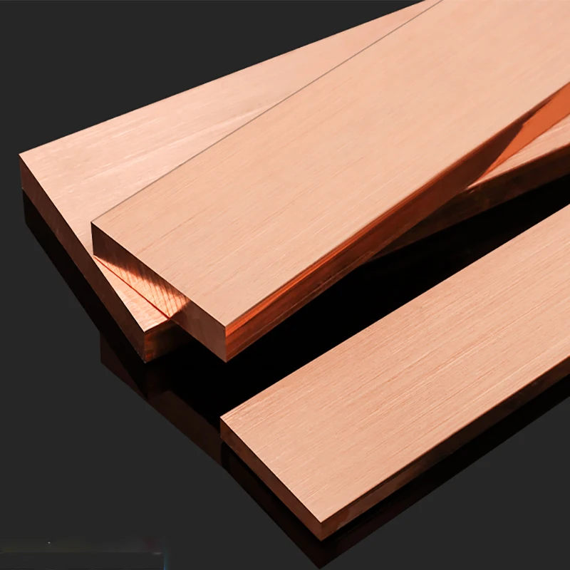 T2 Purple Copper Flat Strip Pure Red Copper Plate Copper Busbar Length: 200mm Thickness: 10mm 12mm~45mm