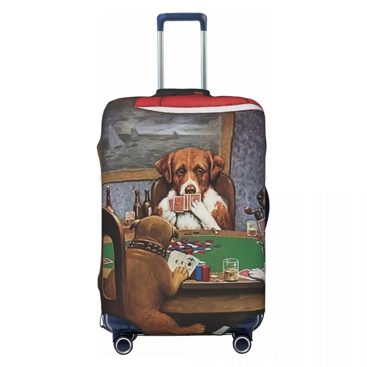 Dogs Playing Poker Print Luggage Protective Dust Covers Elastic Waterproof 18-32inch Suitcase Cover Travel Accessories