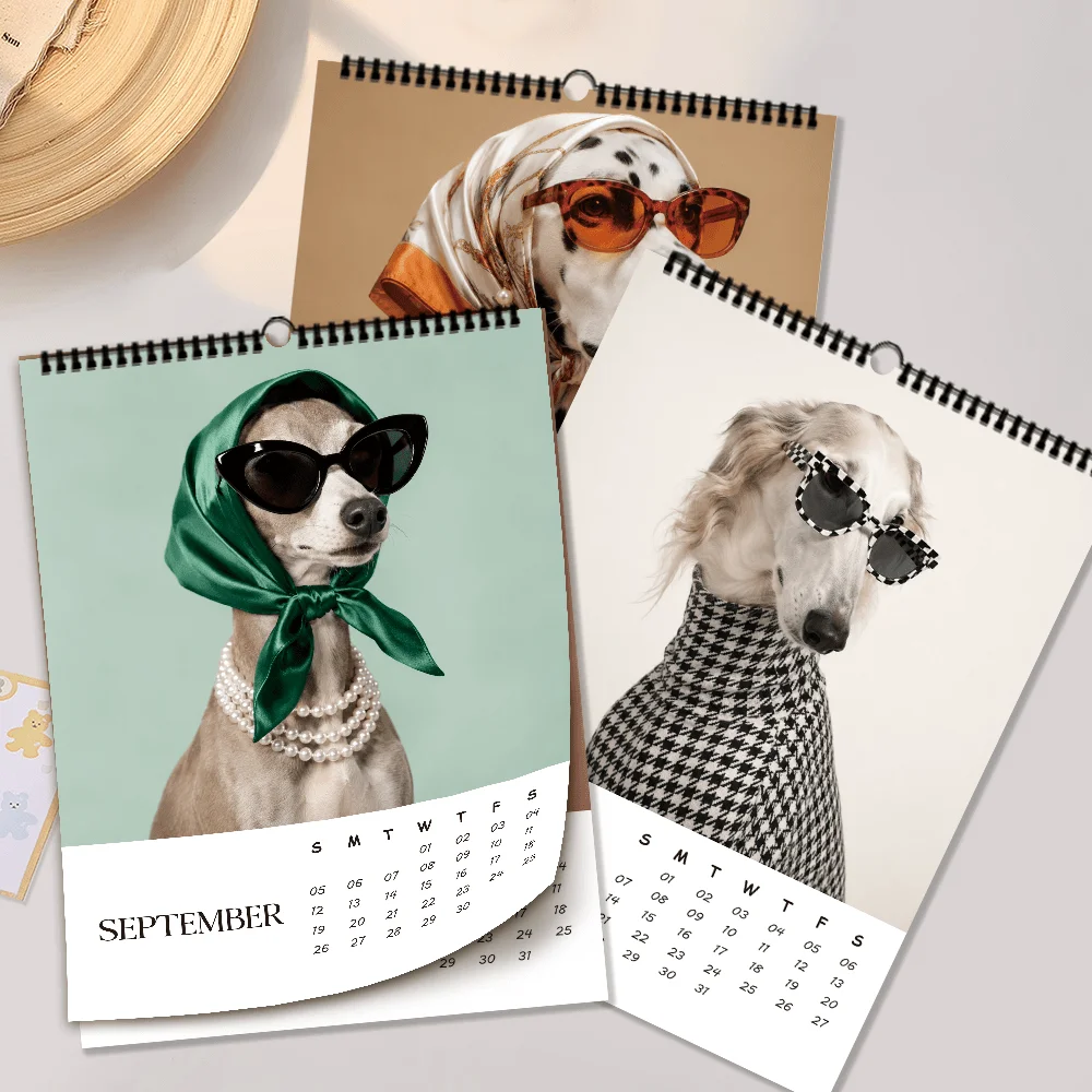 1pc 2027 Wall Calendar, Modern Fashion Dog Theme, 12-Month Monthly Planner, Perfect Gift for Birthdays, Christmas, New Year