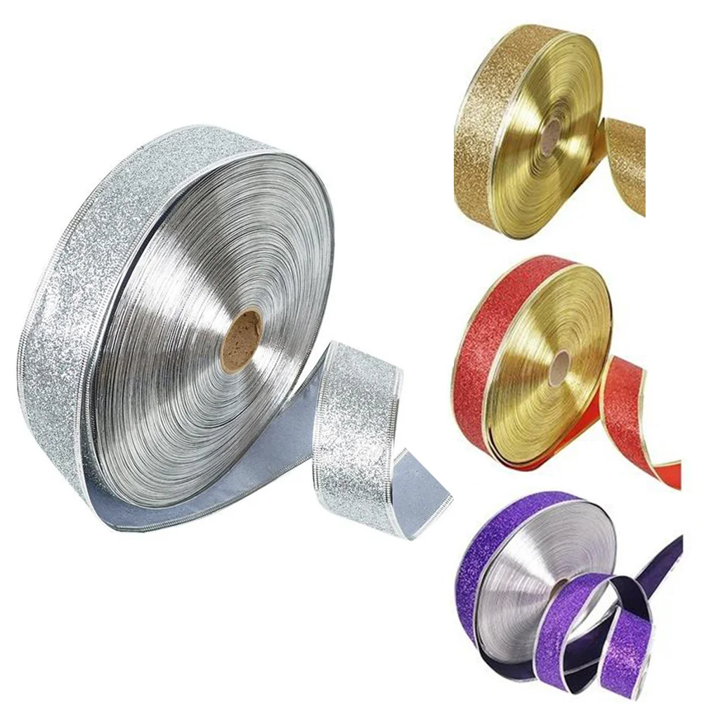 

Satin Glitter Ribbon Christmas Tree Bow Gift Wrapping Wedding Party Crafts Decoration Christmas Ribbon