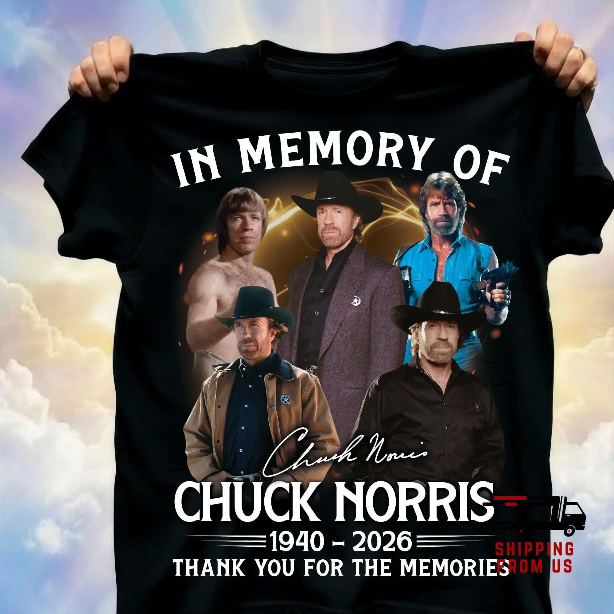 Camiseta en memoria de Chuck Norris 1940-2026, camiseta de algodón para hombre con la frase "Gracias por los recuerdos", camiseta de verano para fanáticos de Walker Texas Ranger