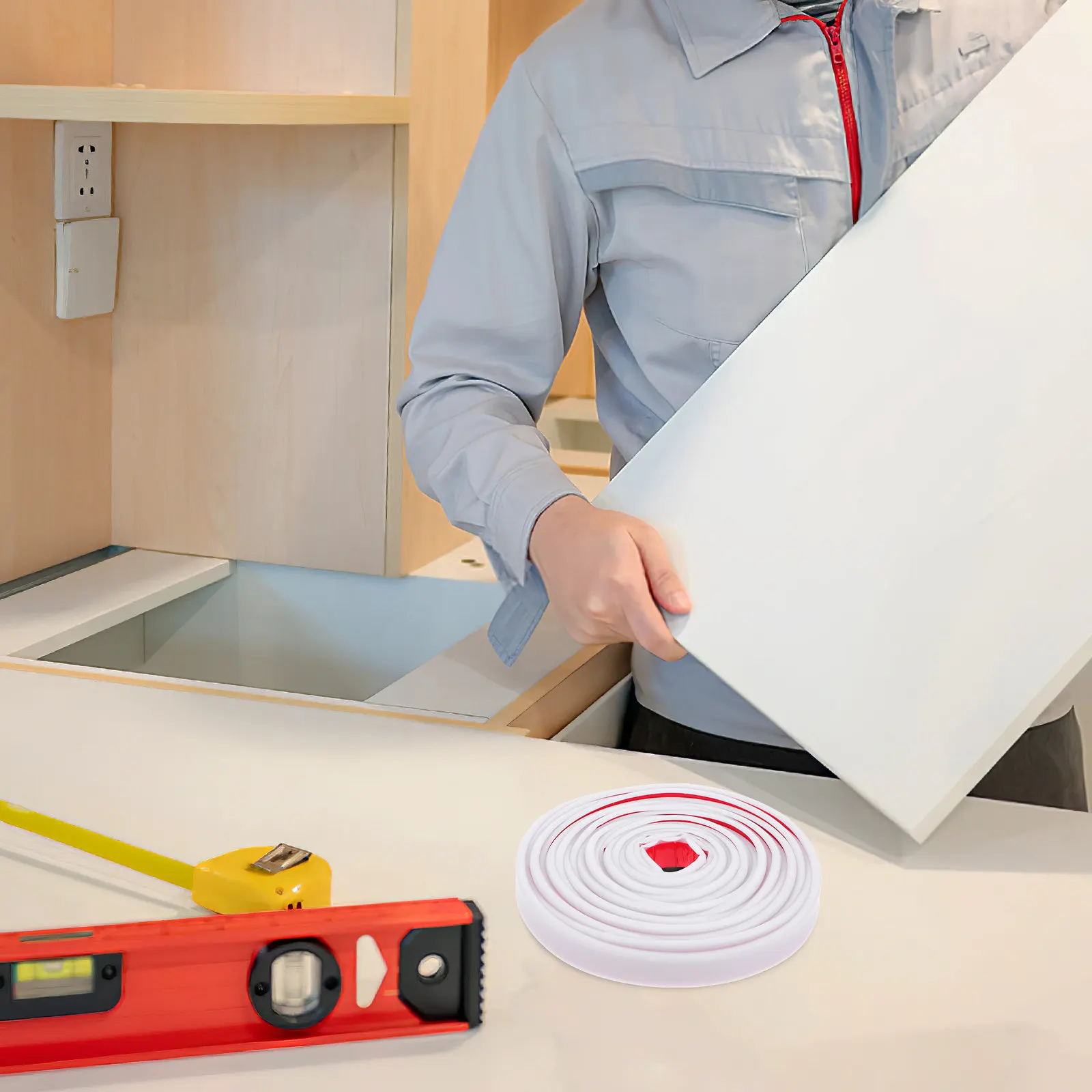 Black U-Shape Self-Adhesive Edge Banding Strip for DIY Furniture Edging Protection Decorative Trim Cabinet Table Countertop