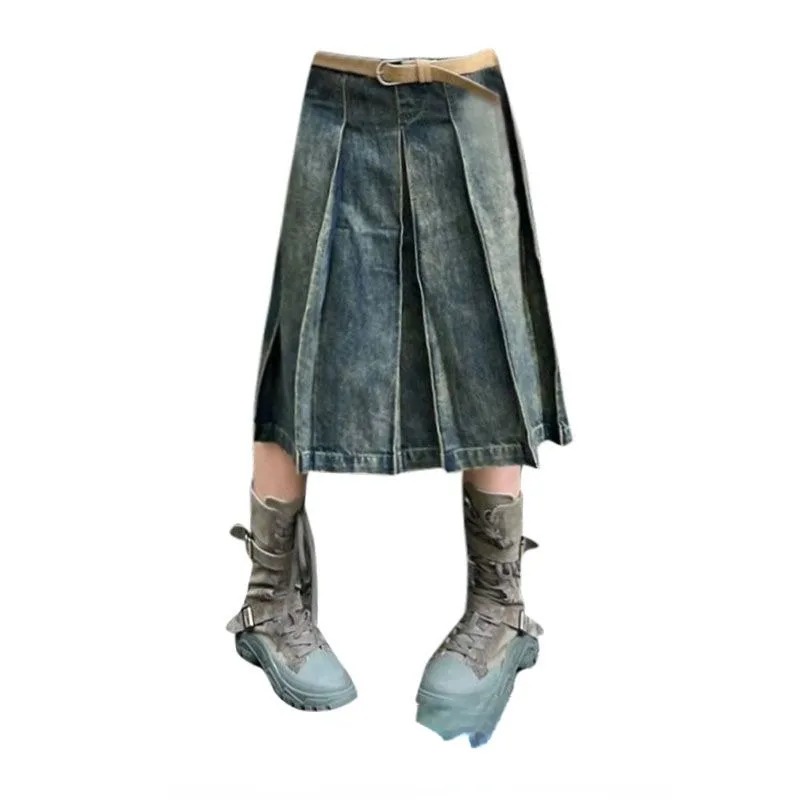 

90s Y2k Aesthetic Loose Geunge Summer Causal Women Skirts All Match Skirt Sexy Korean Fashion Pleated Elegant Mujer Faldas