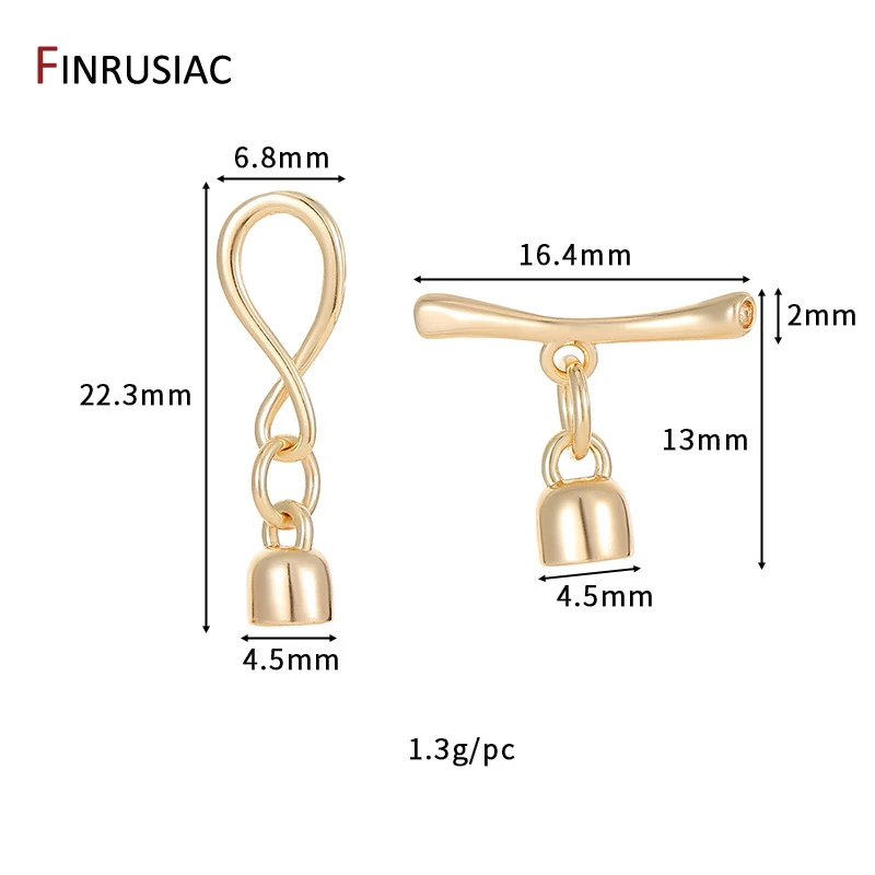 Fermoirs à bascule OT symbole infini plaqué or 14K pour la fabrication de bracelets et de colliers, connecteur pour bijoux, accessoires de bijouterie à faire soi-même