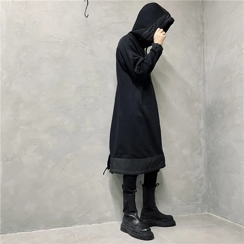 Dark Retro Long Personalized Hoodie Fashion Trendy Designer Loose Top Men's and Women's Coats Cloak