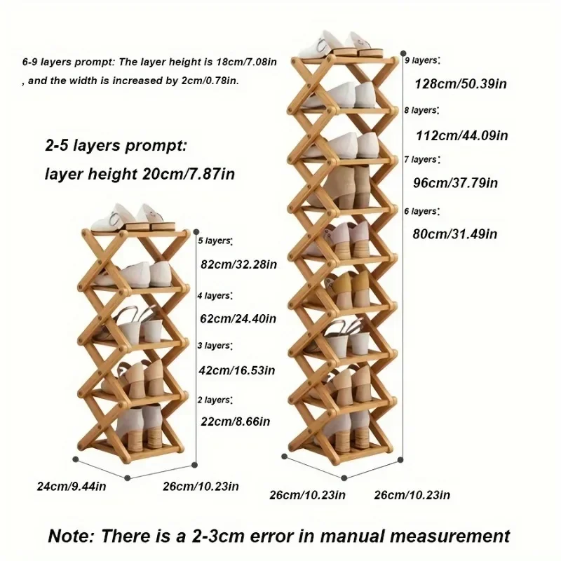 1pc Shoe Rack Simple Bamboo Multi-storey Indoor Bedroom, Family Use, Storage Rack At The Entrance Saves Space.