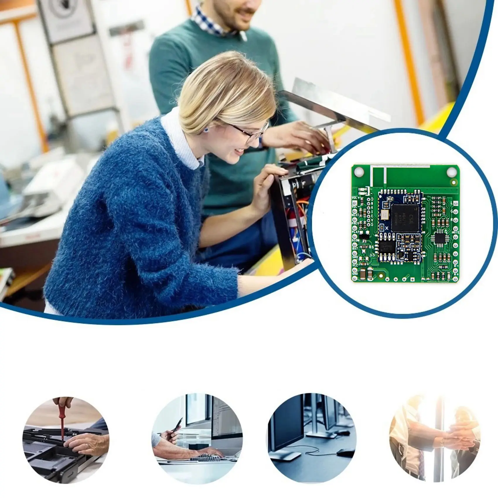 HOT CSRA64215 Bluetooth Receiver Board APTXLL Lossless Music HiFi Receiver TWS Audio for Car Bluetooth Receiver (NO DC)