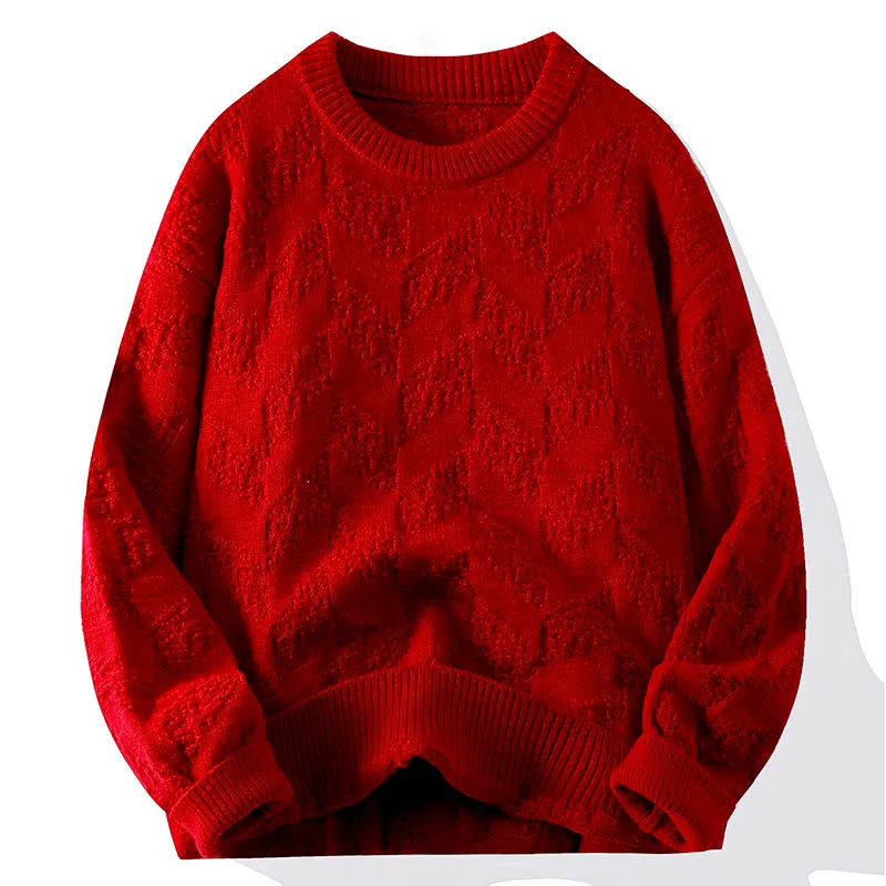 スリムフィット長袖スウェットシャツファッションメンズコートラウンドネックストリートウェアトップスカジュアルニットセータープルオーバートラックスーツジャケット