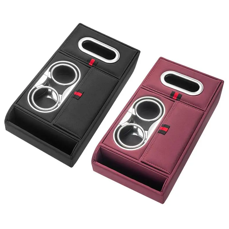 2 컵 홀더 티슈 박스가있는 자동차 팔걸이 쿠션 전화 보관함 자동 센터 콘솔 팔걸이 높이 패드 커버 패드 높이기