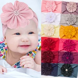 Baby Headbands Newborn Soft Nylon Kids Headwear Child Elastic Flower Solid Headwear Baby Girl Hair Accessories