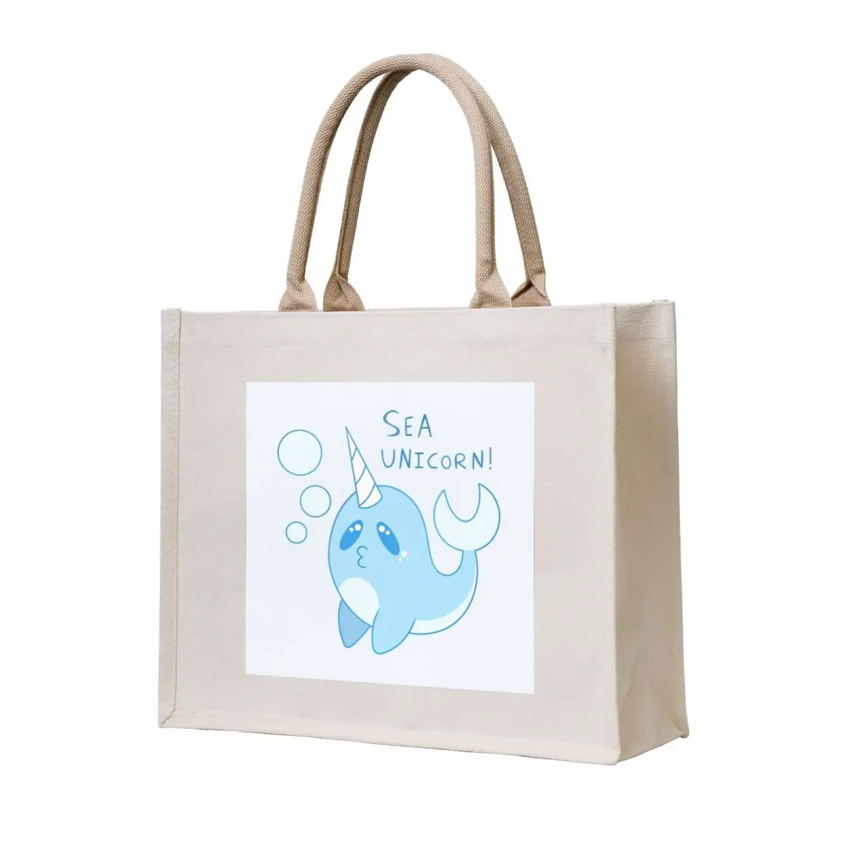 

Narwhal aSea Unicorna Design Tote Bag Shopping bags bag luxury women custom tote bag