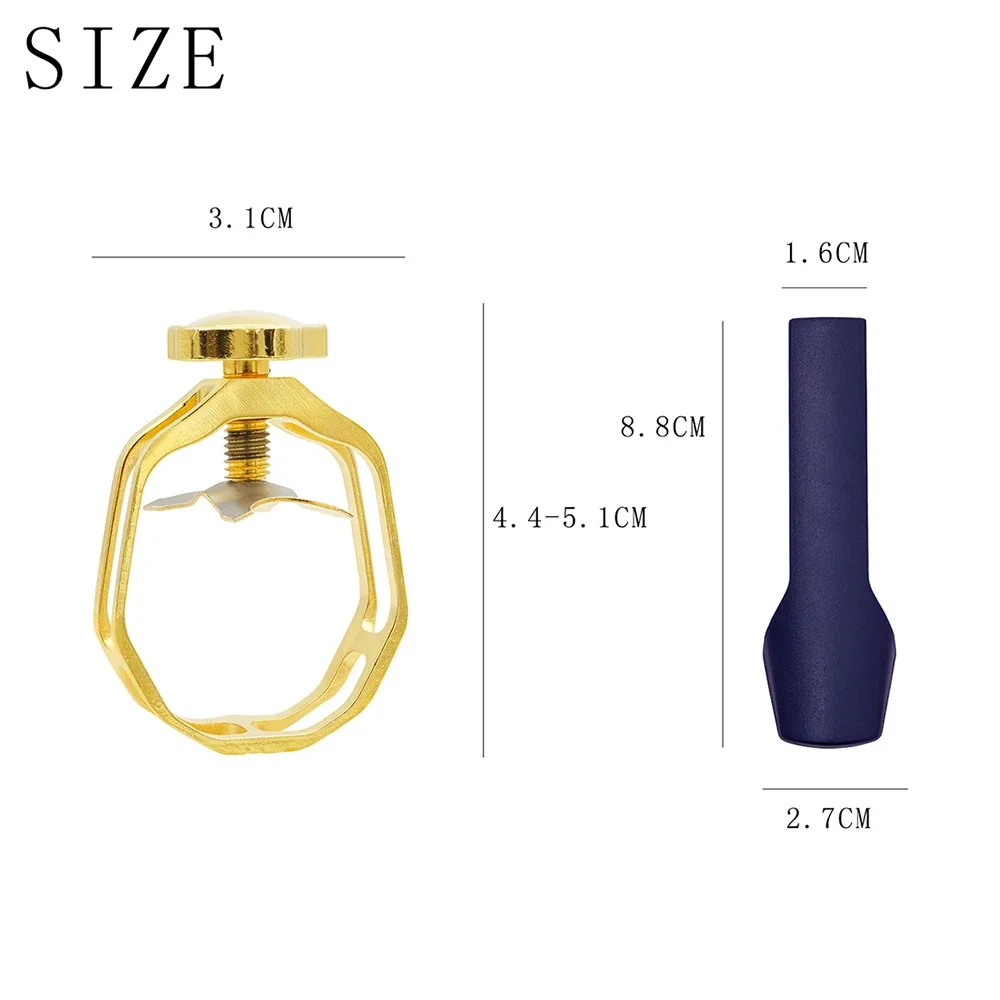 Saxophone Mouthpiece Clamp Alto Sax Head Jacket Metal Mouthpiece Bare Copper Hollow Clip + Protective Cap Profession Accessories