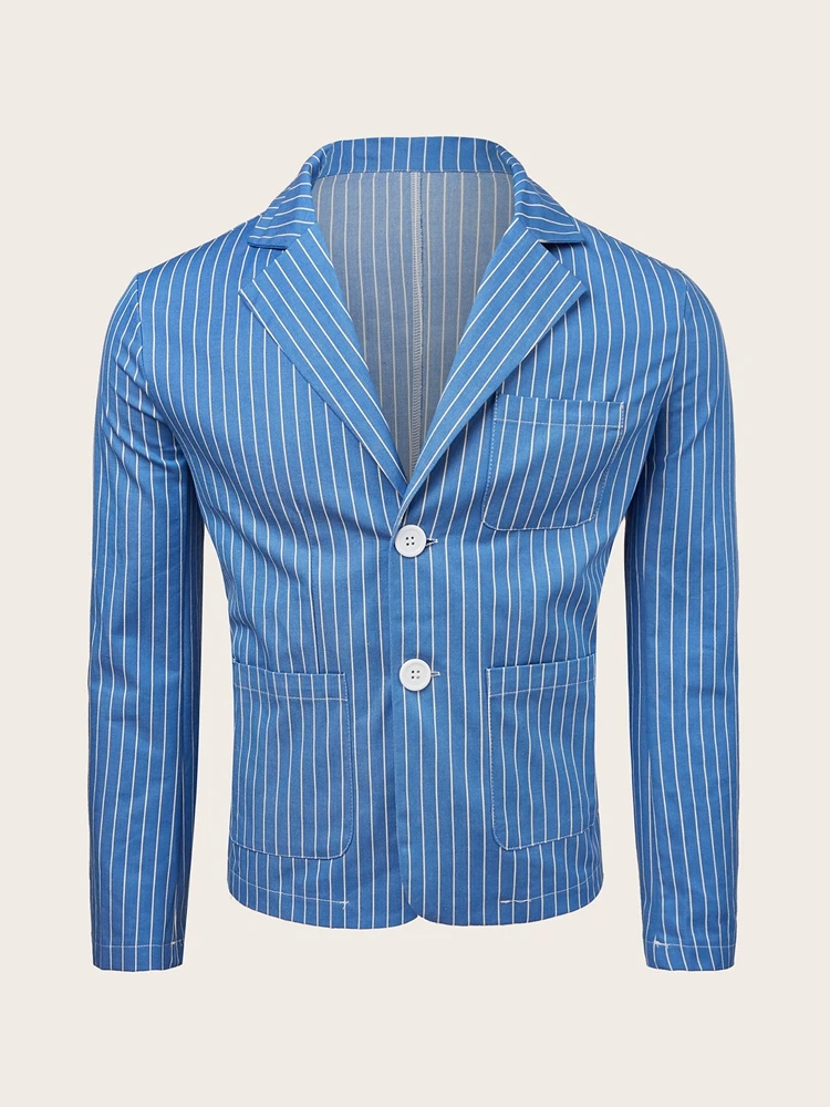 Spring Stripe Blazer Men Designer Casual Suit Fad Cotton Linen Thin Sports Coat Fashion Bussiness Leisure Jacket Autumn Clothes