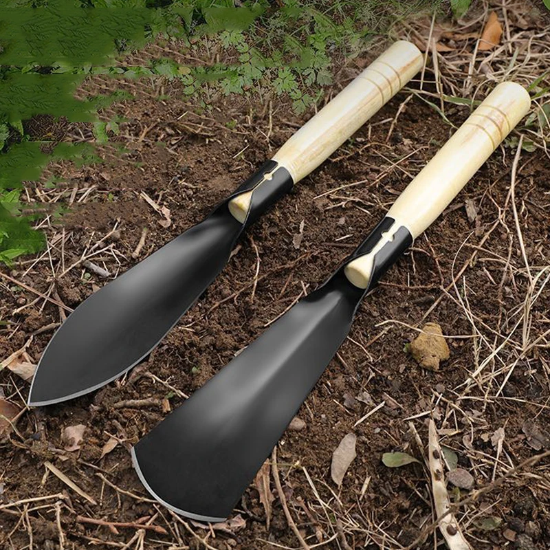 Multifunction Garden Shovel with Wood Handle Manganese Steel Small Shovels For Planting Flowers Soil Loosening Digging Weeding