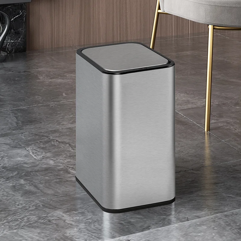 

Stainless Steel Intelligent Trash Can Household Toilet with Cover Toilet Induction Living Room Office Large Capacity Trash Can