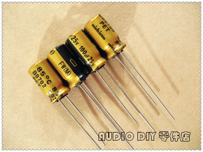 

20pcs/50pcs Nichicon FW Series 100uF 25V100uF Audio DIY Electrolytic Capacitor 25V 100 uF 25V100 UFW1E101